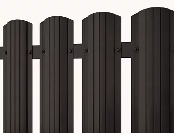 Штакетник R-образный (полукруглый) фигурный MetallStone ПЭ 0,5 b=100 RAL 8019